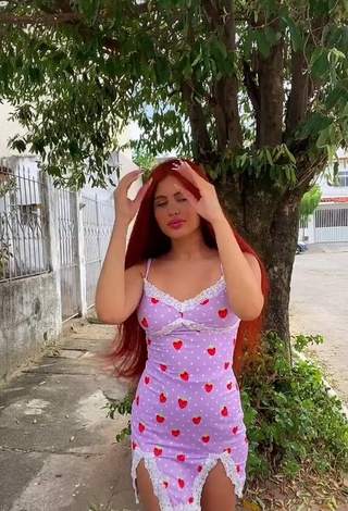 1. Captivating Brenda Campos in Dress in a Street