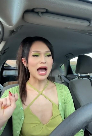 2. Erotic Isabella Sosa in Green Crop Top in a Car