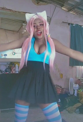 2. Hot Dezza.cosplay Shows Cleavage in Dress and Bouncing Boobs