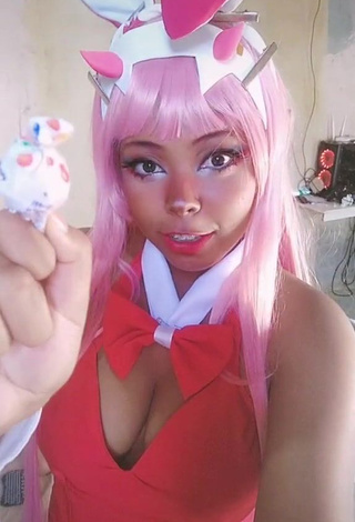 2. Erotic Dezza.cosplay Shows Cleavage in Pink Bodysuit