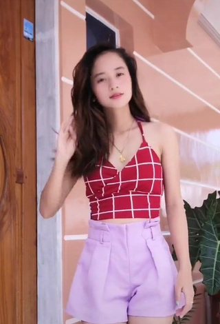 2. Sweetie Dimple Robillos in Checkered Crop Top