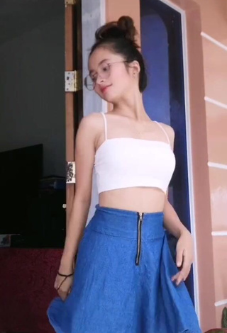 Hottie Dimple Robillos in White Crop Top