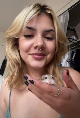 1. Erotic Eggthehamsterr Shows Cleavage in Grey Top