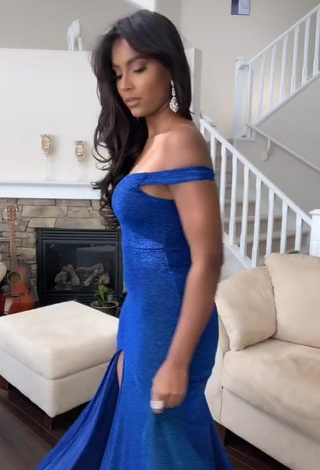 Cute Ishini W in Blue Dress