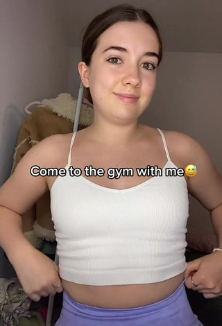 1. Erotic Bella Hill in White Crop Top while doing Fitness Exercises