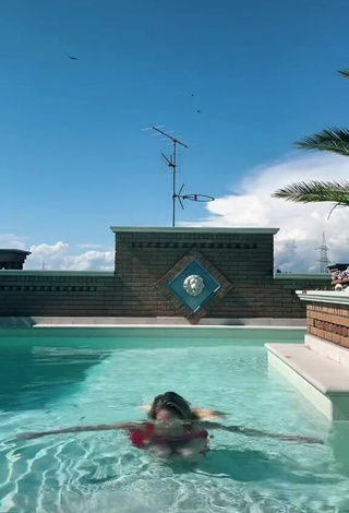 1. Irresistible lalequita in Red Dress at the Pool