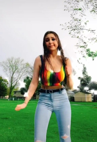 3. Cute Layla Leischner Shows Cleavage in Crop Top and Bouncing Breasts