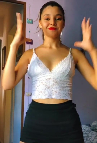 Cute Luciana in White Crop Top