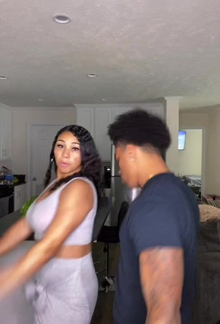 Hot Makayla Marley in Grey Crop Top and Bouncing Boobs