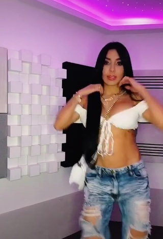 Irresistible Marcela Reyes Shows Cleavage in White Crop Top