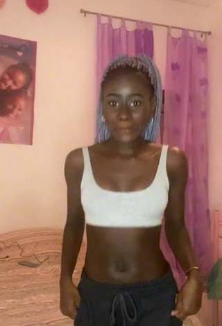 1. Irresistible Marta_gueye Shows Cleavage in White Sport Bra