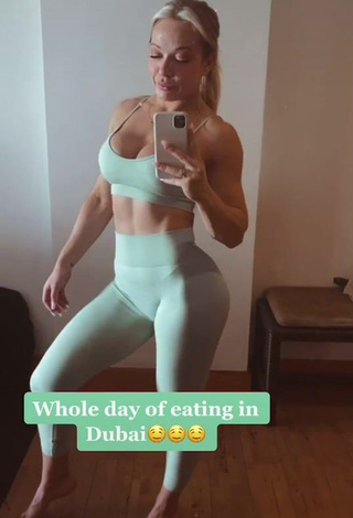 1. Cute Maria in Blue Leggings