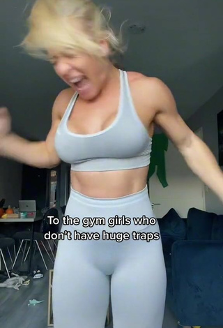 3. Hot Maria in Grey Leggings and Bouncing Boobs