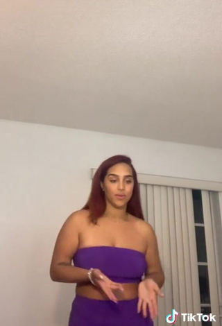 Irresistible Yani Rodriguez in Violet Tube Top