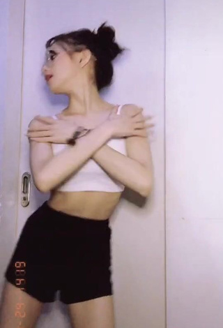 3. Paulaxdrea in Sexy White Crop Top