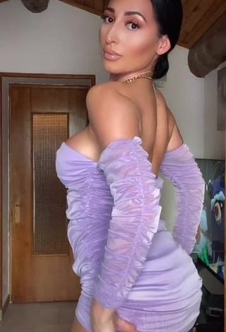 1. Breathtaking Pocahontasmaria Shows Cleavage in Purple Dress