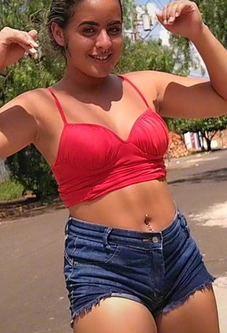 Amazing Raquel Toledoh in Hot Red Crop Top