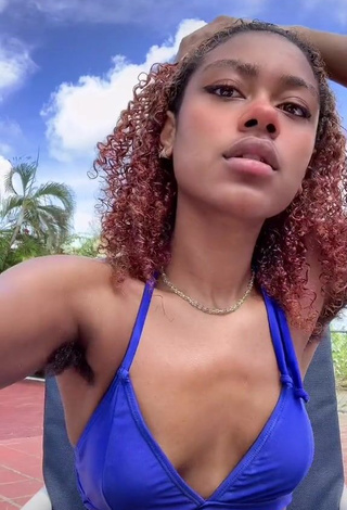 Erotic Solana in Blue Bikini Top