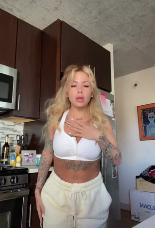 Erotic Tay Money in White Crop Top