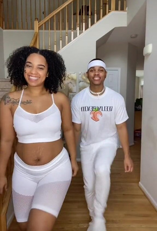 Irresistible Malia Ku'uleialoha Enos in White Crop Top