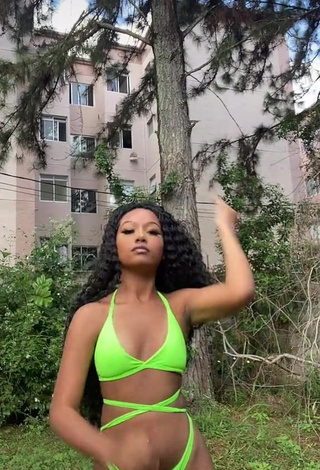 Irresistible Laiane Rodrigues in Lime Green Bikini