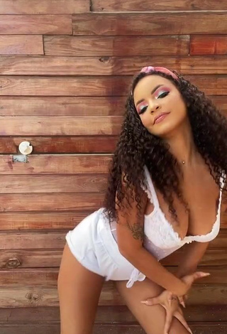 Sweetie Ziane Martins in White See Through Shorts and Bouncing Boobs