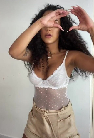 3. Irresistible Ziane Martins Shows Cleavage in See Through Bodysuit and Bouncing Boobs