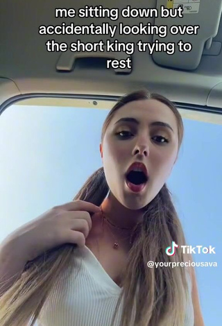 3. Erotic yourpreciousava in a Car without Bra (Upskirt, Oops)