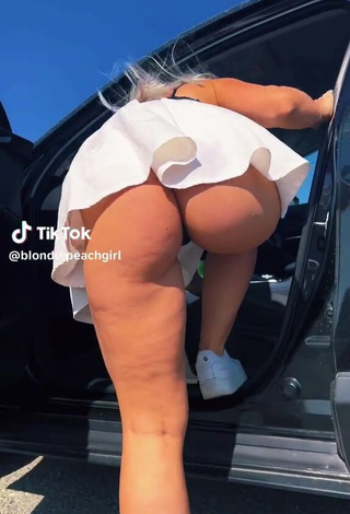 1. Captivating blonde.peachgirl Shows Butt in a Car (Upskirt)