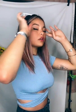 1. Amazing Babi Martinez in Hot Blue Crop Top (Underboob)