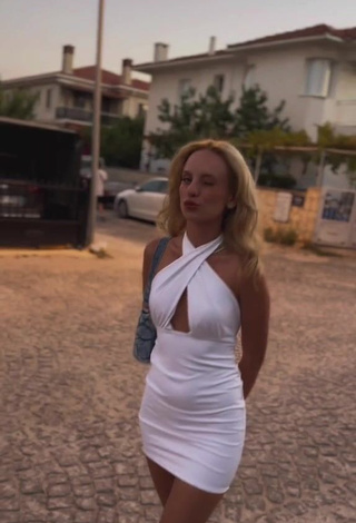 3. Erotic Cemre Solmaz in White Dress (Side Boob)