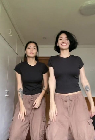 1. Sweetie Karina & Kamila in Black Crop Top