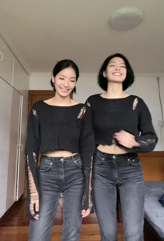 1. Irresistible Karina & Kamila in Black Crop Top