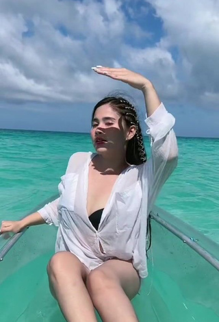 1. Irresistible Christian Mae Shows Cleavage in White Top in the Sea