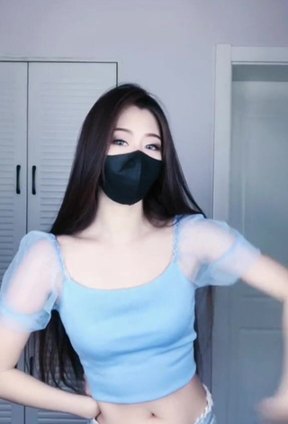 1. Han Qui in Inviting Blue Crop Top