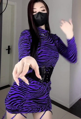 Beautiful Han Qui in Sexy Zebra Dress