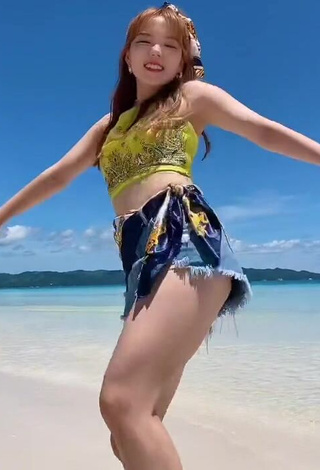 Really Cute Dasuri Choi in Crop Top at the Beach