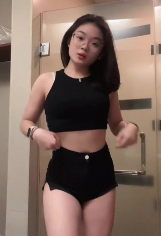 1. Sweet eunicetjoaa in Cute Black Crop Top