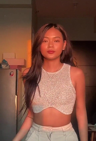 1. Beautiful Eya Borja in Sexy Silver Crop Top