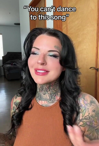 1. Hottie Heidi Lavon in Brown Dress