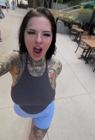 3. Captivating Heidi Lavon in Black Crop Top in a Street