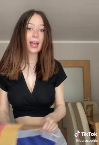 3. Hot Laura Sophie in Black Crop Top