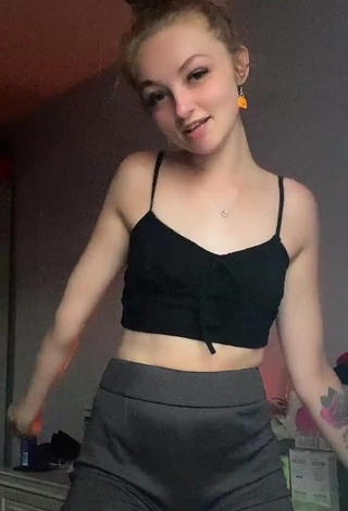 1. Irresistible Leah Allington in Black Crop Top