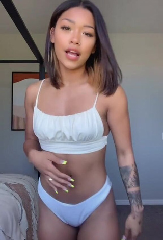 1. Irresistible Leilani Green in White Bikini