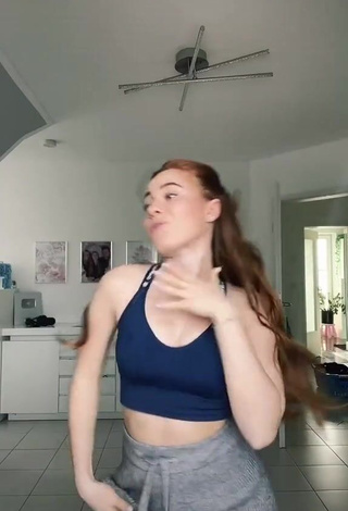 1. Sexy Leonie Leoobalys in Blue Crop Top