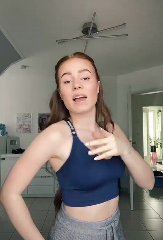 3. Sexy Leonie Leoobalys in Blue Crop Top