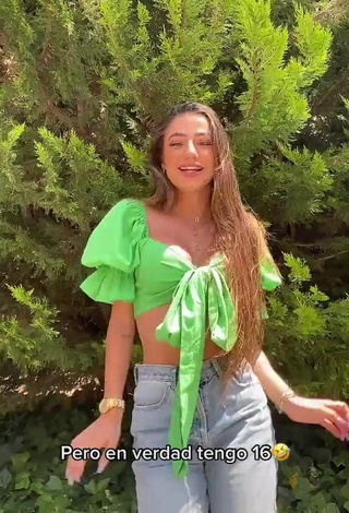 Amazing Lola Moreno Marco in Hot Green Crop Top