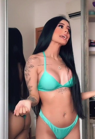 1. Erotic Mah Tavares in Green Bikini