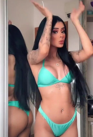 Erotic Mah Tavares in Green Bikini