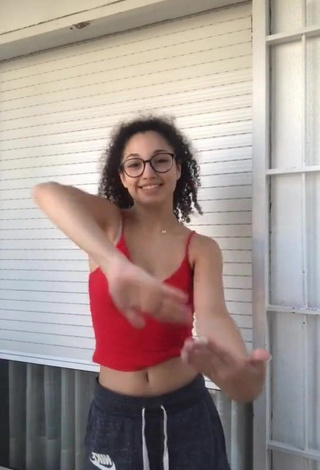 Captivating María Romero in Red Crop Top